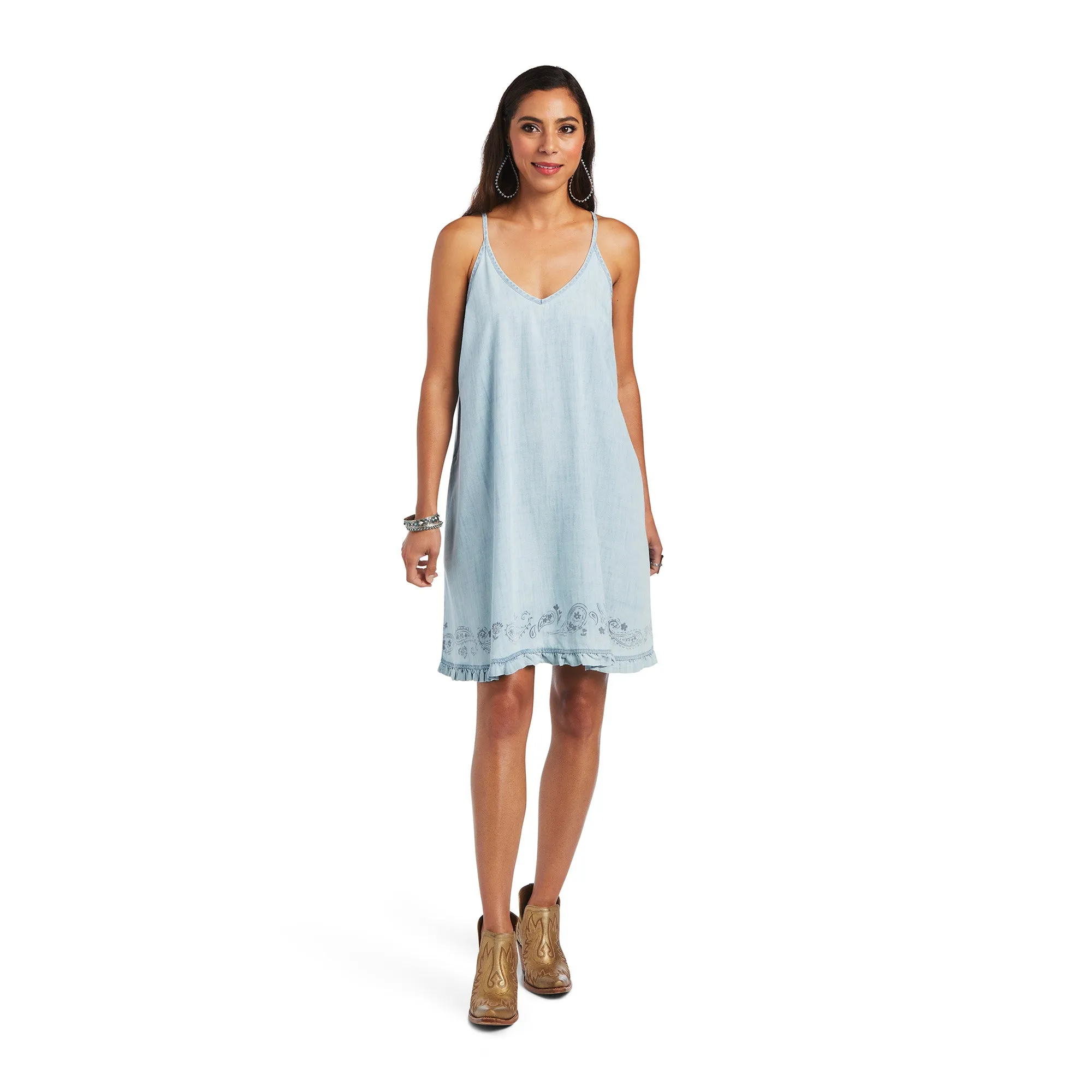 10040706 Ariat Wms Meadow Dress Light Denim