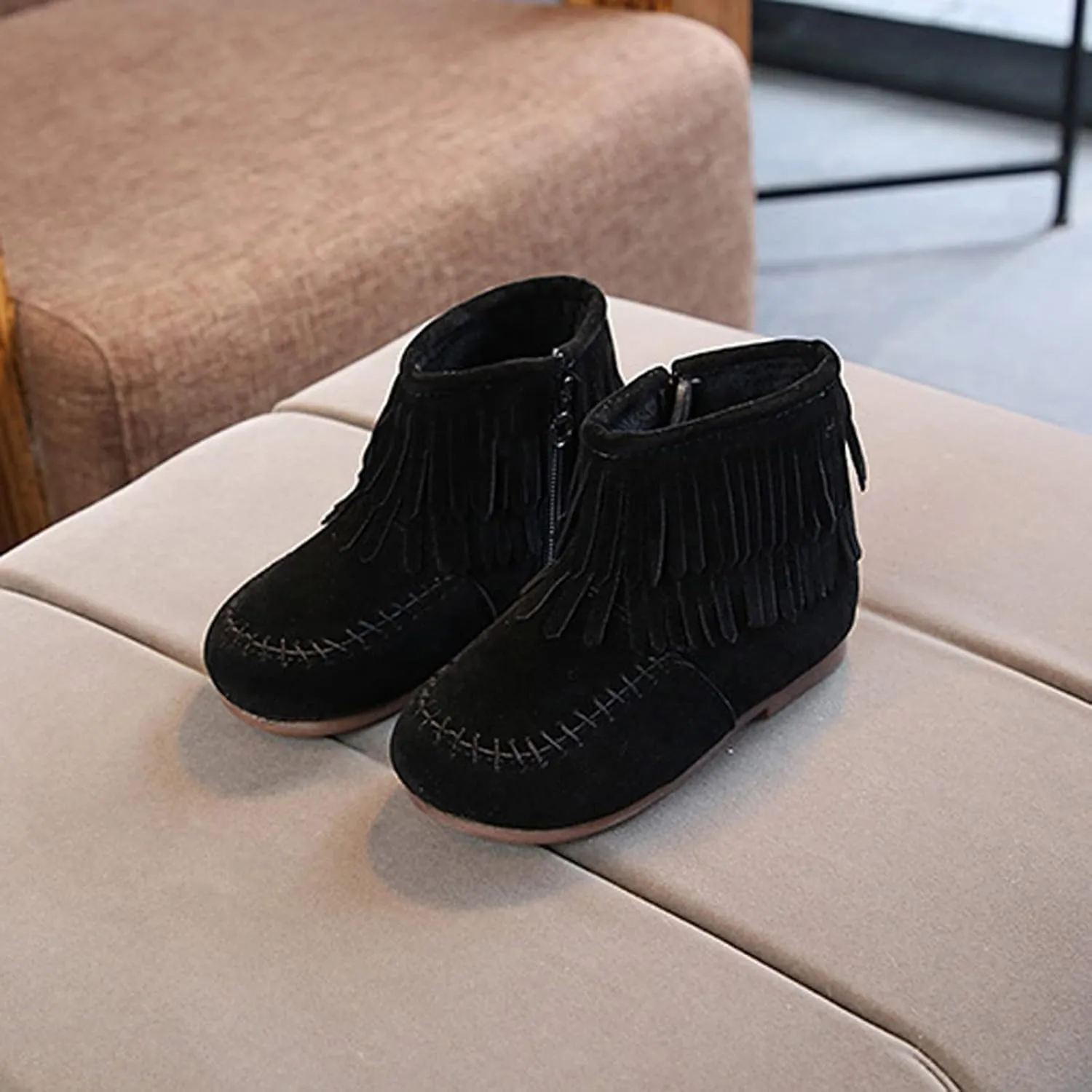 12M-6T Boots For Kids Baby Girls Infant Winter Fringe Tassel Ankle Boots Snow Boots Warm Shoes Non-Slip Booties
