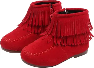 12M-6T Boots For Kids Baby Girls Infant Winter Fringe Tassel Ankle Boots Snow Boots Warm Shoes Non-Slip Booties