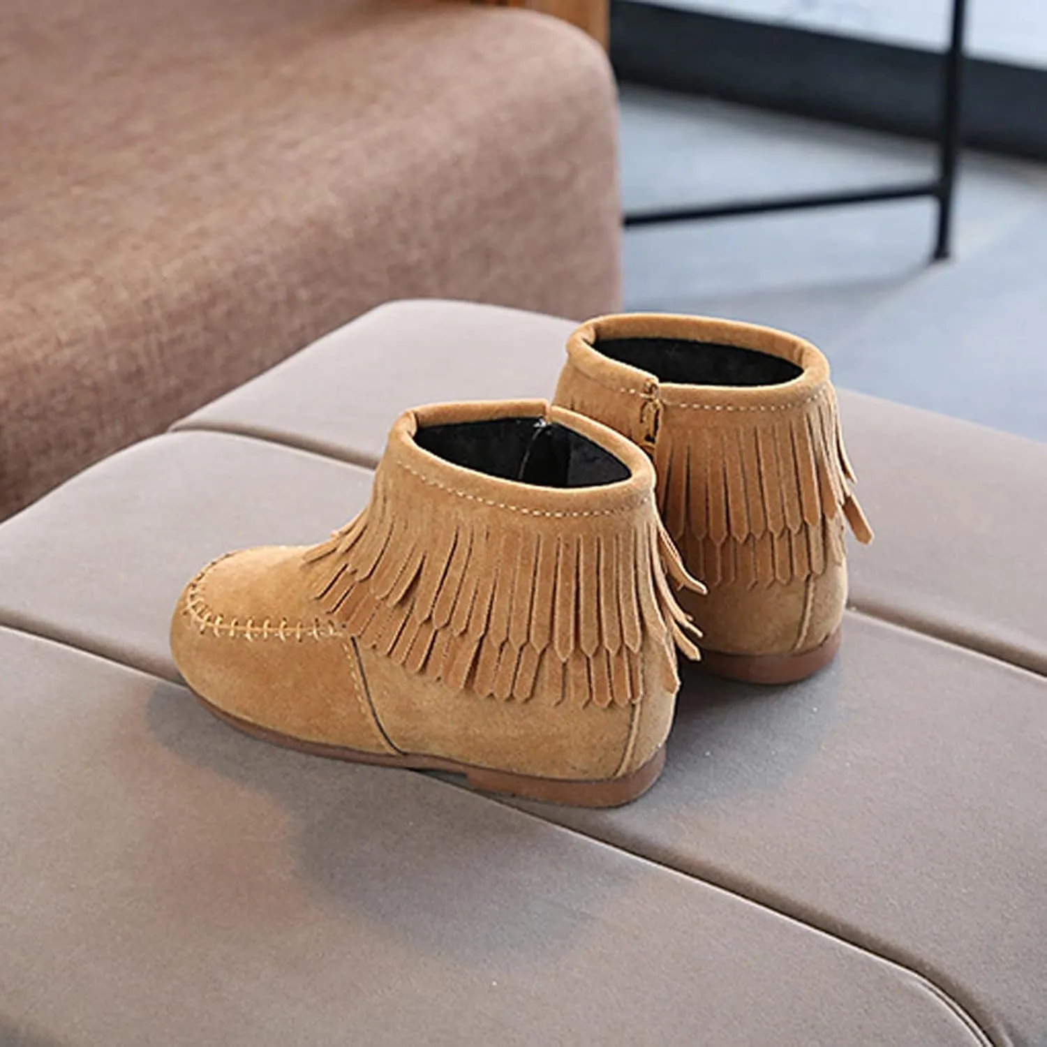 12M-6T Boots For Kids Baby Girls Infant Winter Fringe Tassel Ankle Boots Snow Boots Warm Shoes Non-Slip Booties