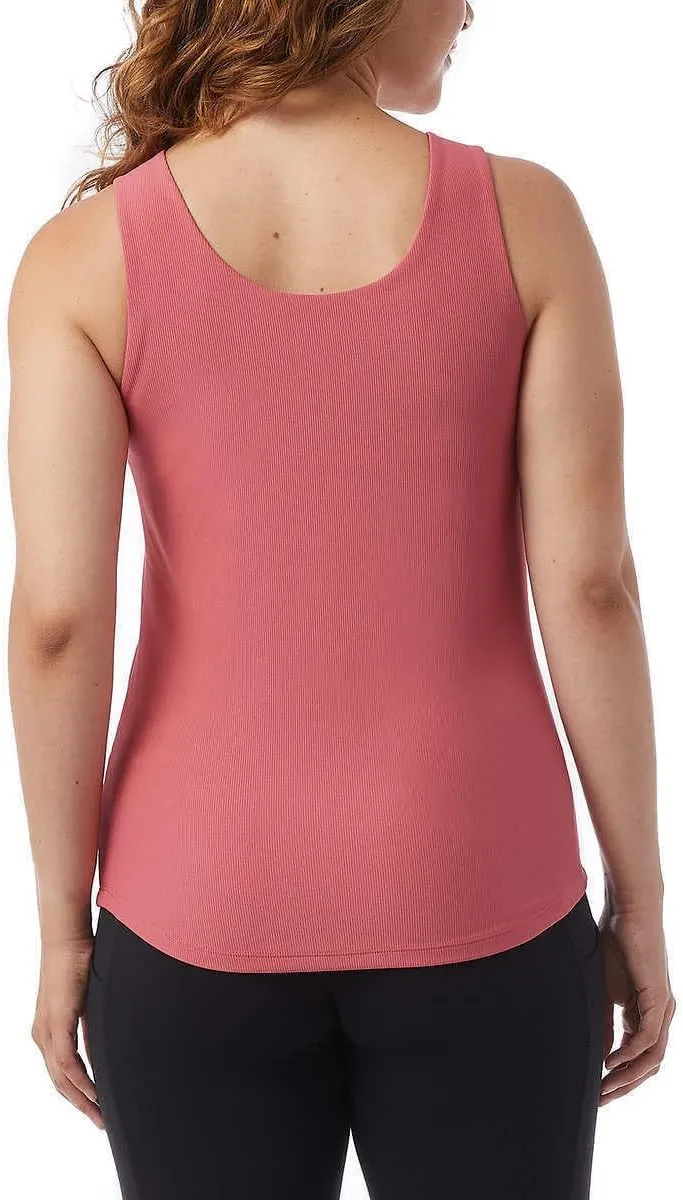 32 Degrees Women's Soft Textured Ribbed Tank Top with Built in Bra