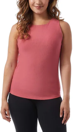 32 Degrees Women's Soft Textured Ribbed Tank Top with Built in Bra