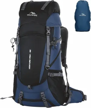 65L Travel Backpack for Outdoor Sport Camp Hiking Trekking Bag Camping Rucksack HK011 (1 Year Warranty)(NAVYBLUE) 