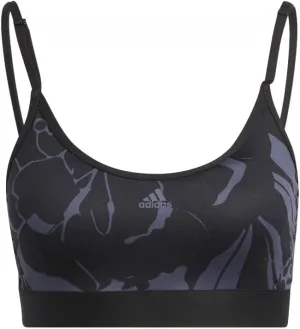 adidas Light-Support Flower-Print Bra Women's, Blue, Size MAC
