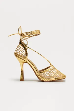 Always Remember Me Mesh Pumps - Gold
