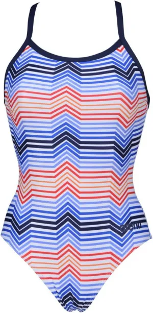 ARENA Women's Multicolor Stripes Light Drop Back One Piece Swimsuit