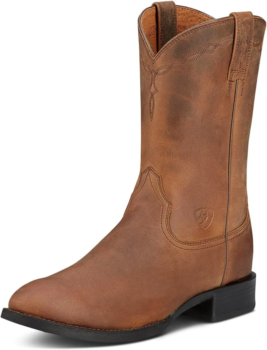 Ariat Heritage Roper Western Boots- Mens Traditional Leather Country Boot