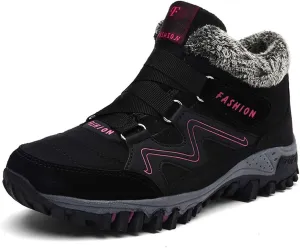 Asifn Men's Outdoor Snow Boots Winter Hiking Trekking Warm Climbing Shoes Booties Mid Top Fur&Plush Fashion Lace-Up