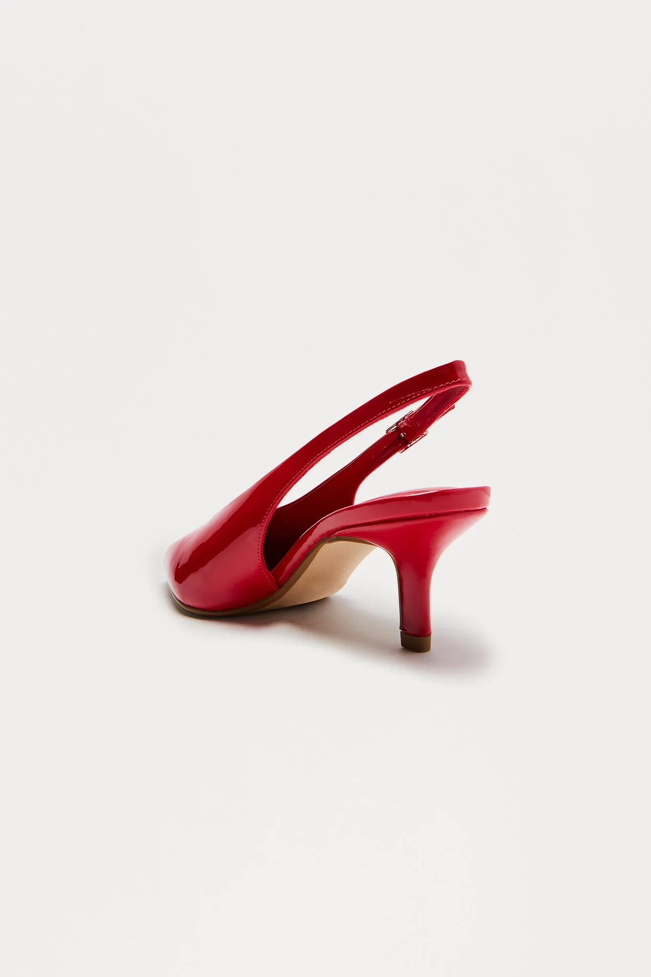 Azuka Slingback Mid Heels Pumps - Red