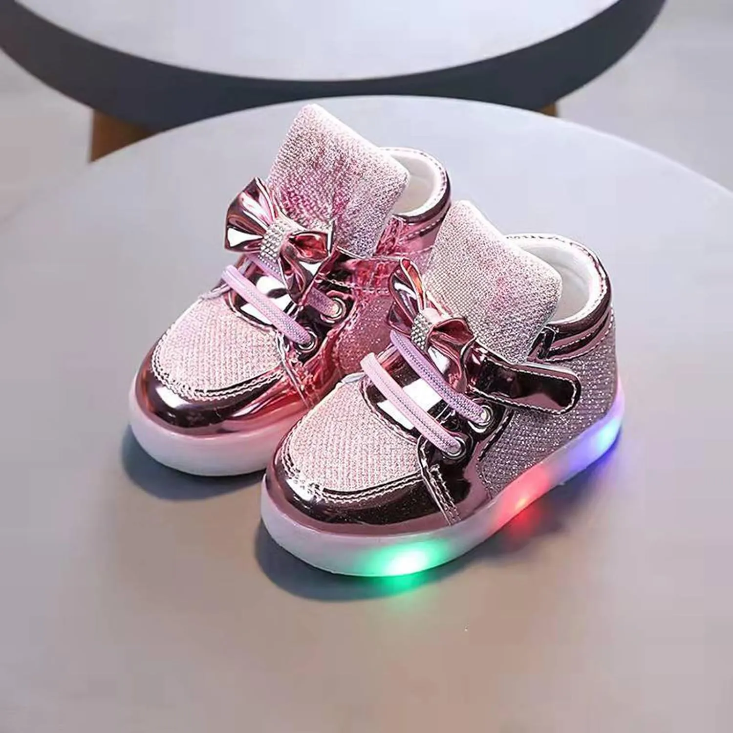 Baby Boys Girls Kids Solid Color Shining Light Up Shoes Toddler Infant Children Sequin Casual Kids Girl Shoes