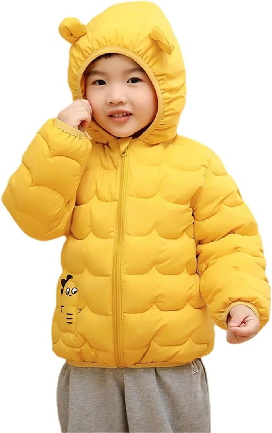 Baby Boys Girls Winter Coats Toddler Bear Hoods Down Jacket Infant Kids Dinosaur Light Puffer Padded Outwear