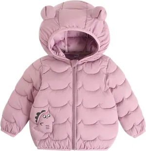 Baby Boys Girls Winter Coats Toddler Bear Hoods Down Jacket Infant Kids Dinosaur Light Puffer Padded Outwear