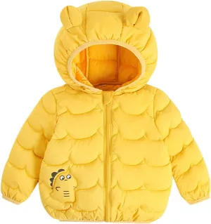 Baby Boys Girls Winter Coats Toddler Bear Hoods Down Jacket Infant Kids Dinosaur Light Puffer Padded Outwear