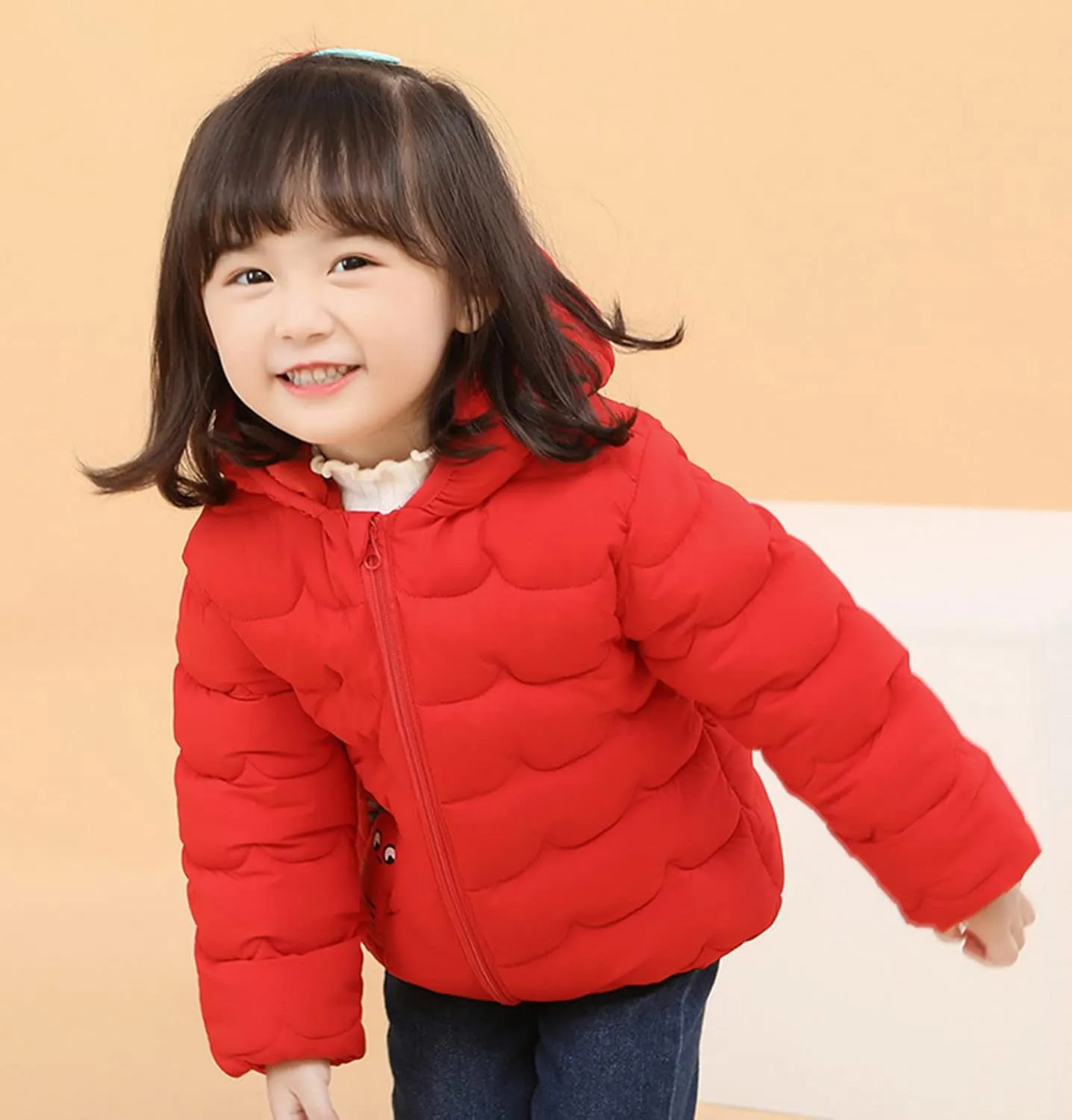 Baby Boys Girls Winter Coats Toddler Bear Hoods Down Jacket Infant Kids Dinosaur Light Puffer Padded Outwear