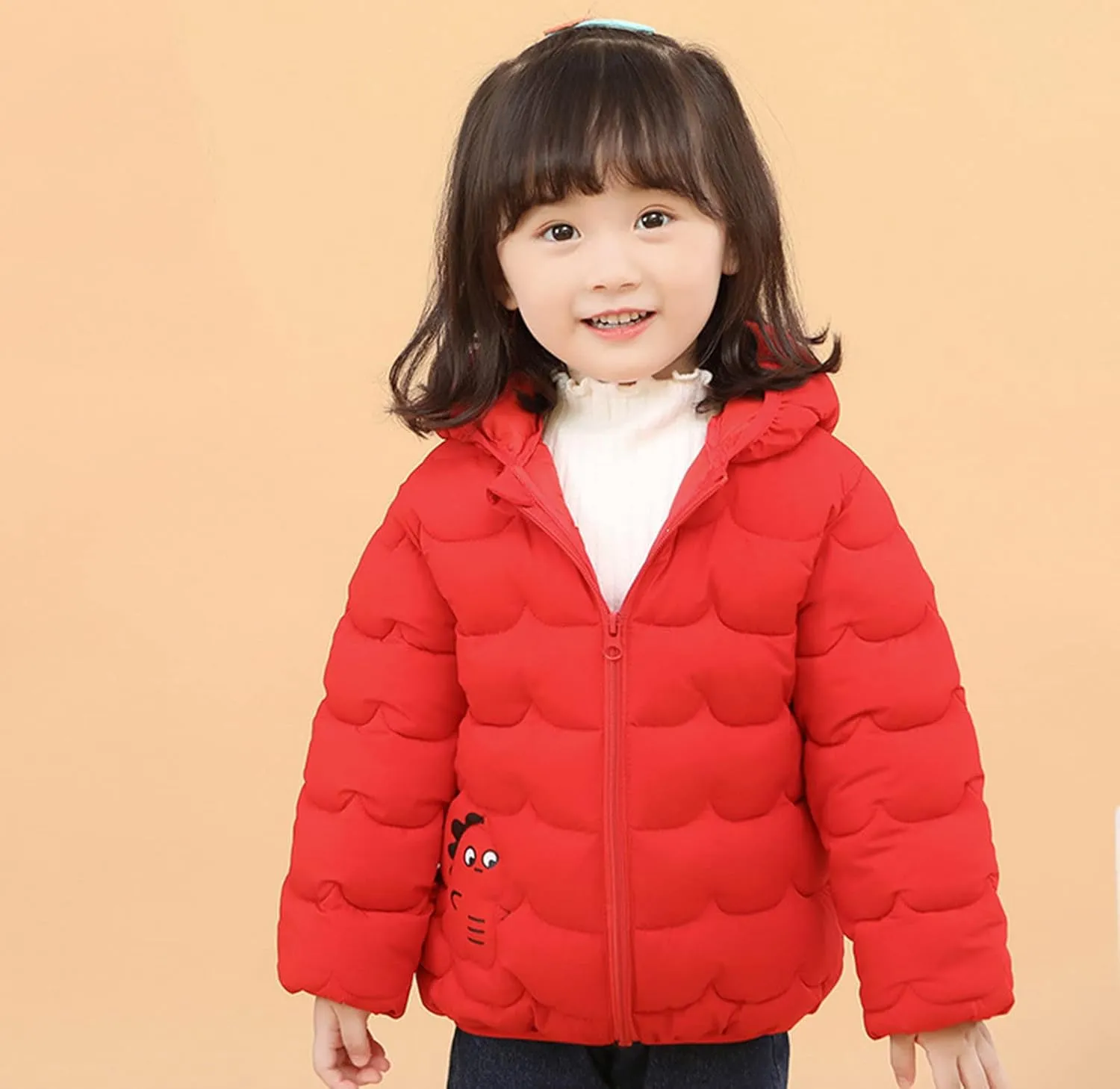 Baby Boys Girls Winter Coats Toddler Bear Hoods Down Jacket Infant Kids Dinosaur Light Puffer Padded Outwear