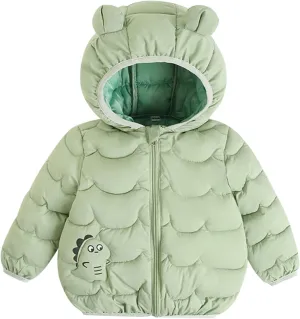 Baby Boys Girls Winter Coats Toddler Bear Hoods Down Jacket Infant Kids Dinosaur Light Puffer Padded Outwear