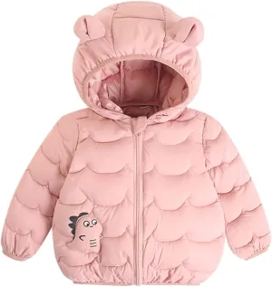 Baby Boys Girls Winter Coats Toddler Bear Hoods Down Jacket Infant Kids Dinosaur Light Puffer Padded Outwear