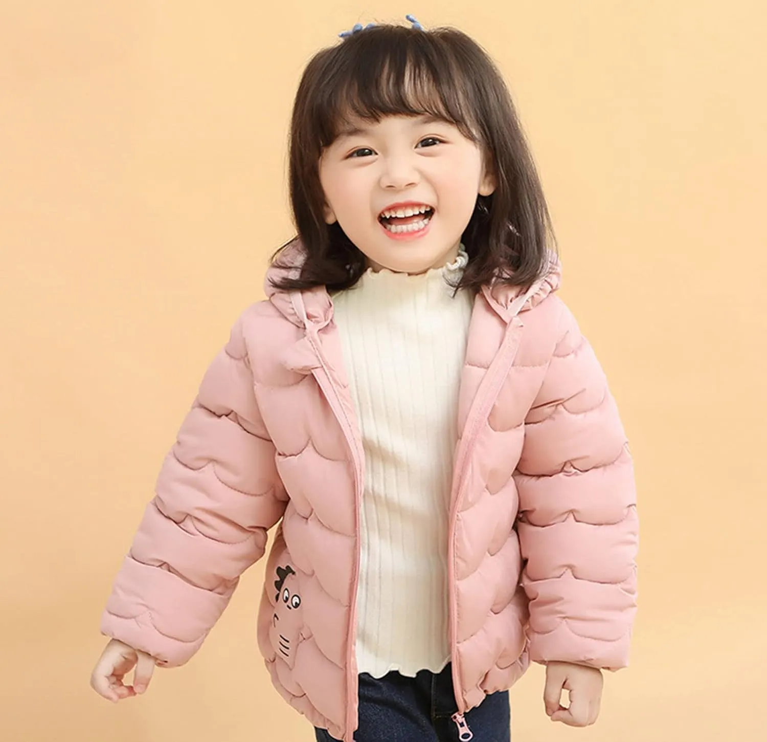 Baby Boys Girls Winter Coats Toddler Bear Hoods Down Jacket Infant Kids Dinosaur Light Puffer Padded Outwear