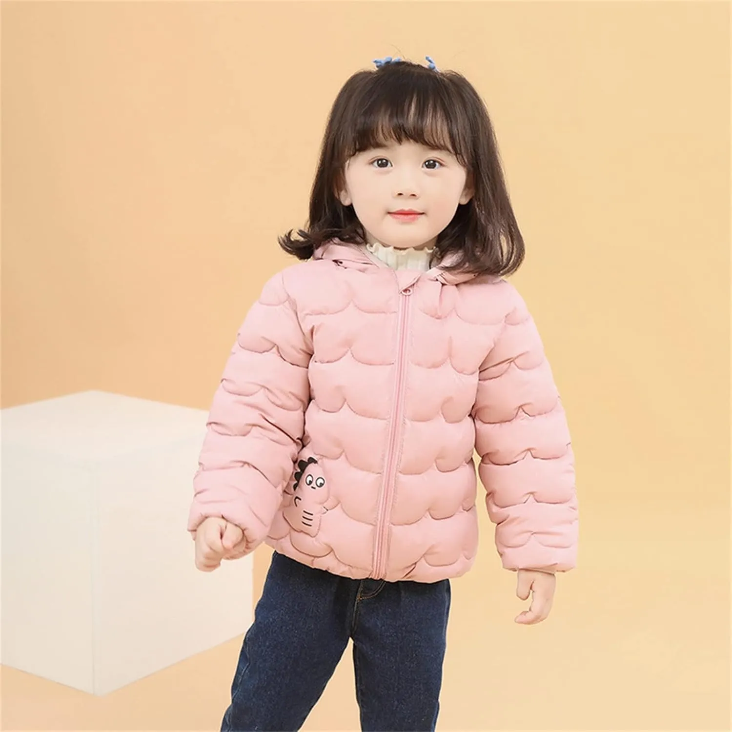 Baby Boys Girls Winter Coats Toddler Bear Hoods Down Jacket Infant Kids Dinosaur Light Puffer Padded Outwear