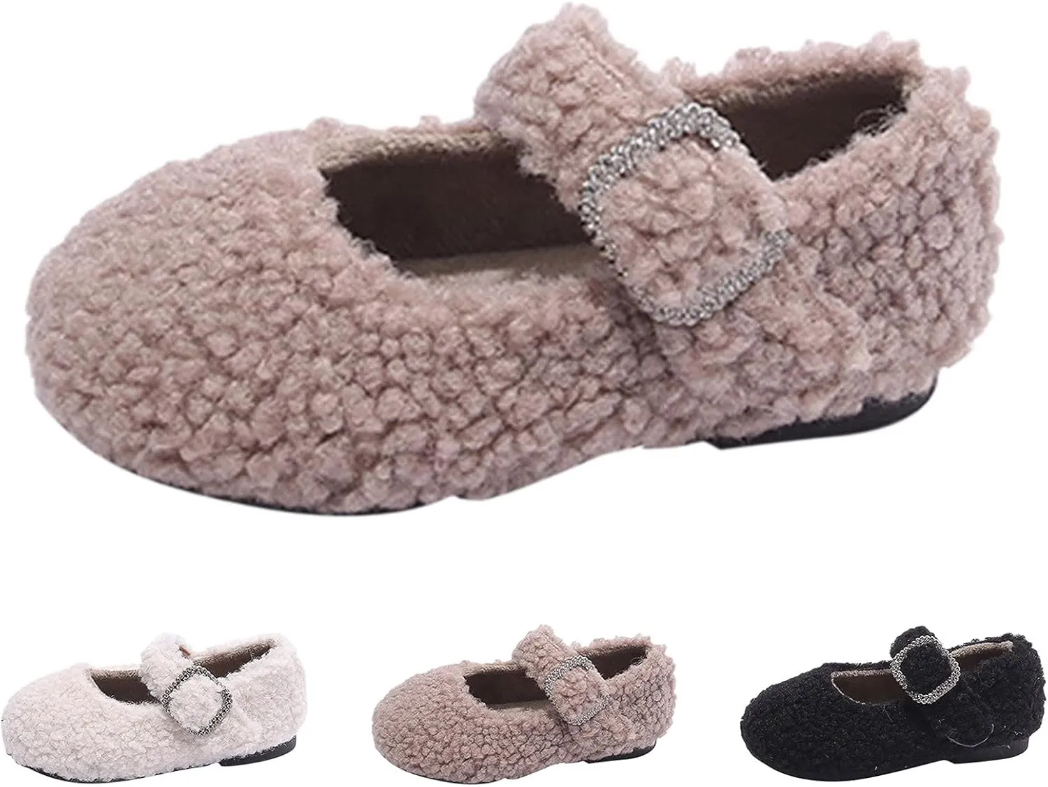 Baby Girls Flat Plush Warm Cotton Shoes Non Slip Shoes Fall Winter Fuzzy Boots Girls Squeaky Shoes Girl Shoes