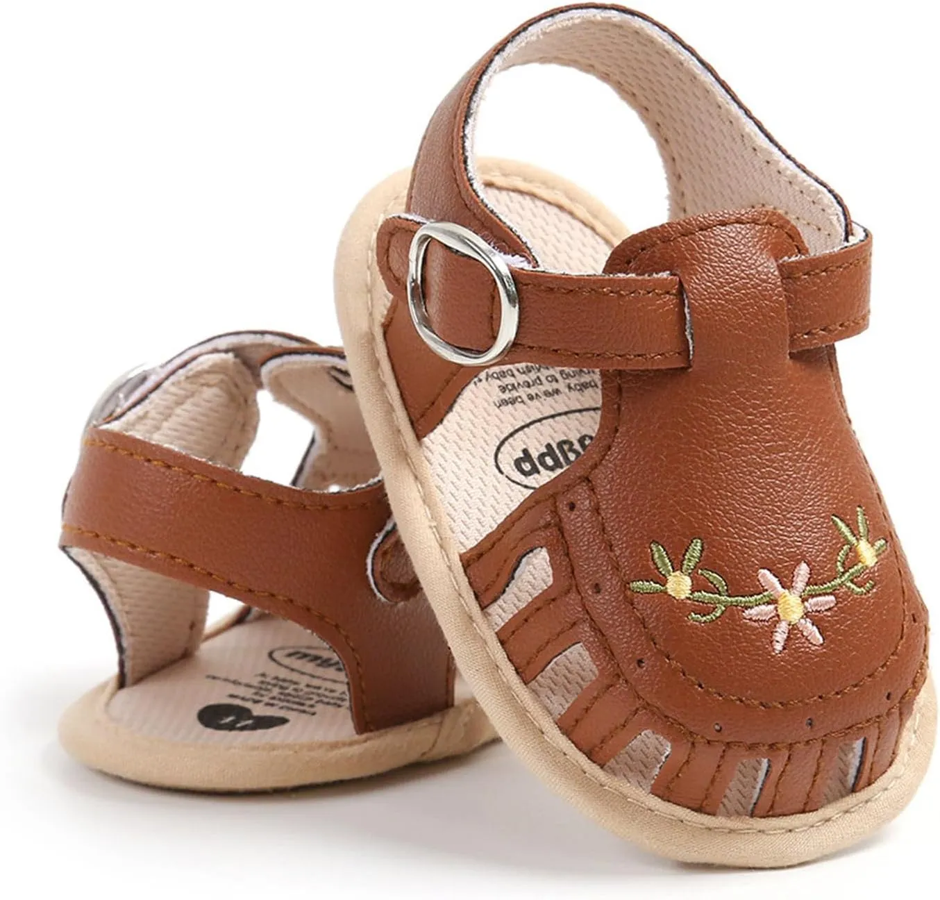 Baby Girls Sandals Summer Flower Flat Shoes Cute Soft Sole Non-Slip Sandals Infant Toddler First Walkers Princess Dress Shoes