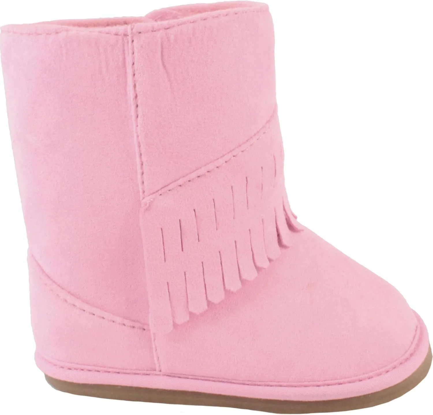 Baby-Girls Suede Western Boots with Fringe Infant Toddler Walking Shoes Cowboy Cowgirl Moccasin