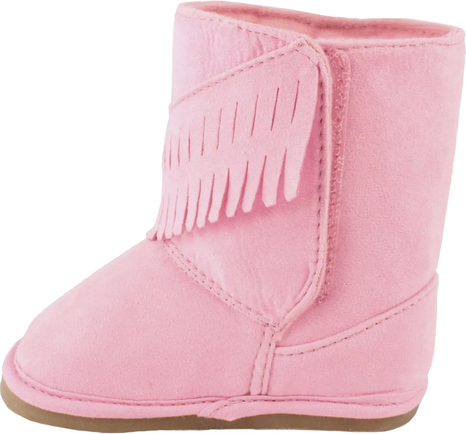 Baby-Girls Suede Western Boots with Fringe Infant Toddler Walking Shoes Cowboy Cowgirl Moccasin