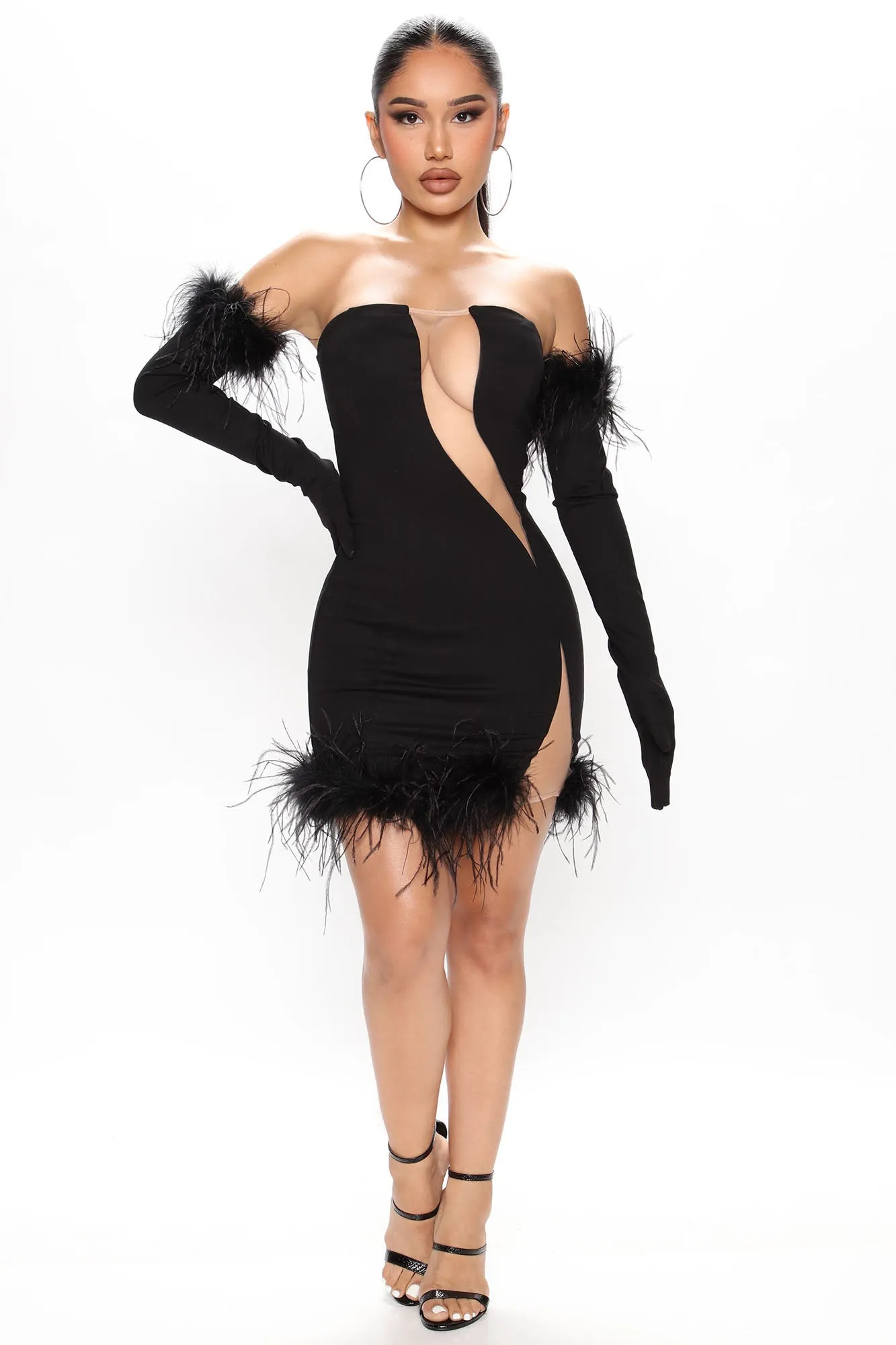 Baddie Alert Mini Dress Set - Black