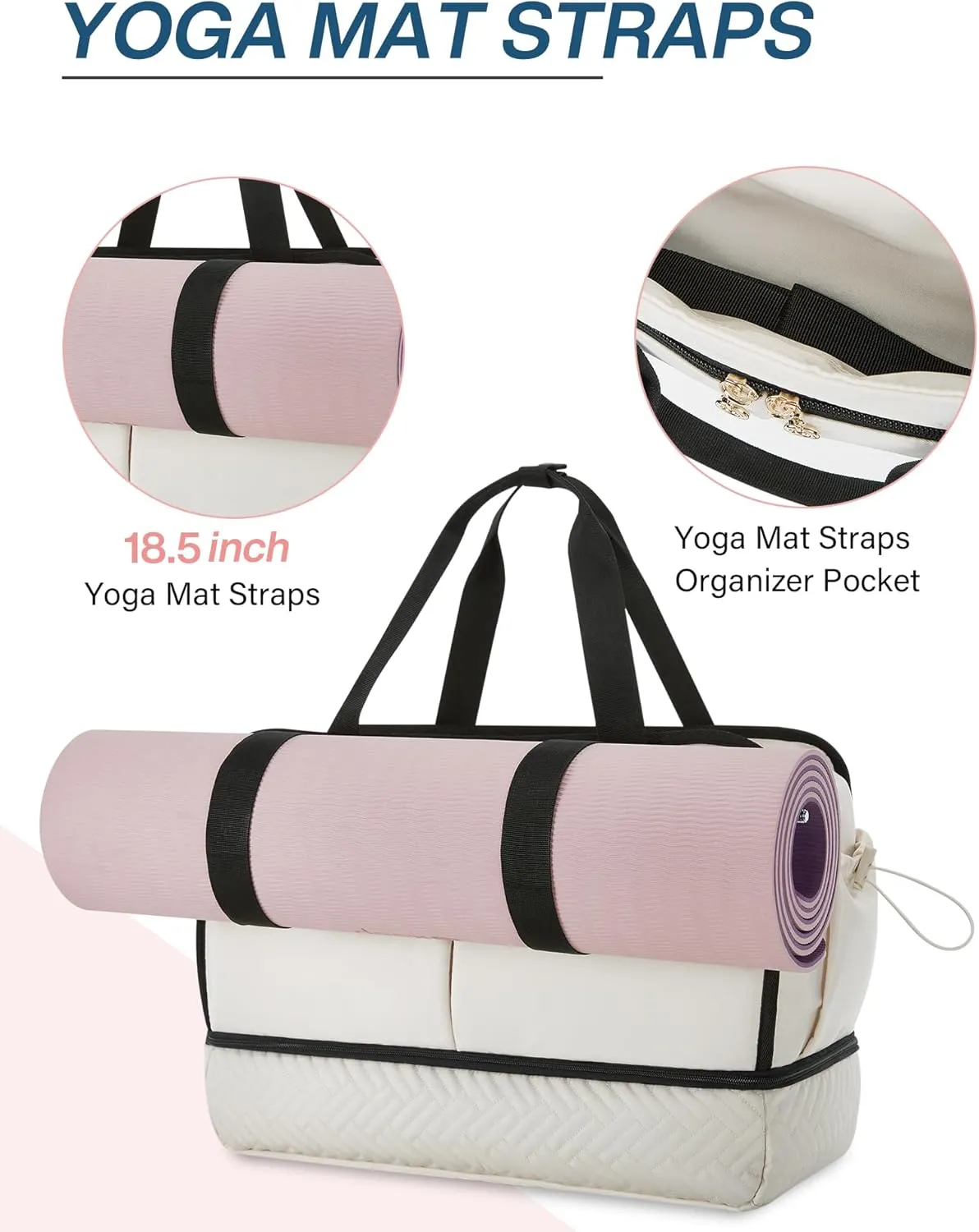 BAGSMART Women's 40L Weekender Travel Duffel Gym Bag with Shoe Compartment, Carry on Overnight Bag