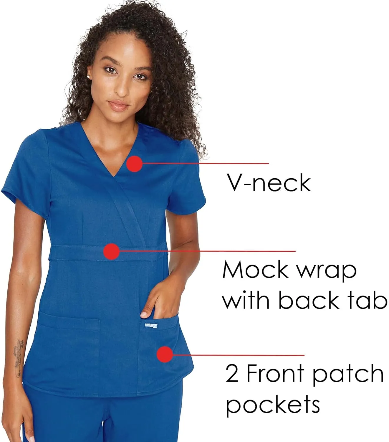 BARCO Grey's Anatomy Scrubs - Riley Scrub Top for Women, V-Neck Super-Soft Women's Scrub Top