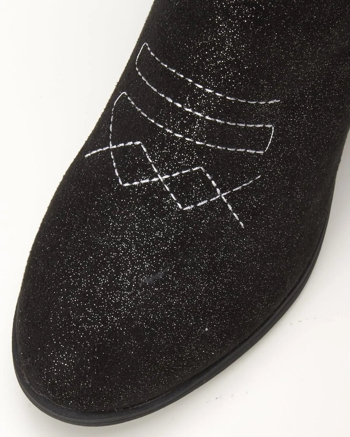bebe Girls Cowboy Boots - Suede Ankle Booties with Fringe and Block Heels - Sparkly Shoes for Toddlers, Little and Big Girls