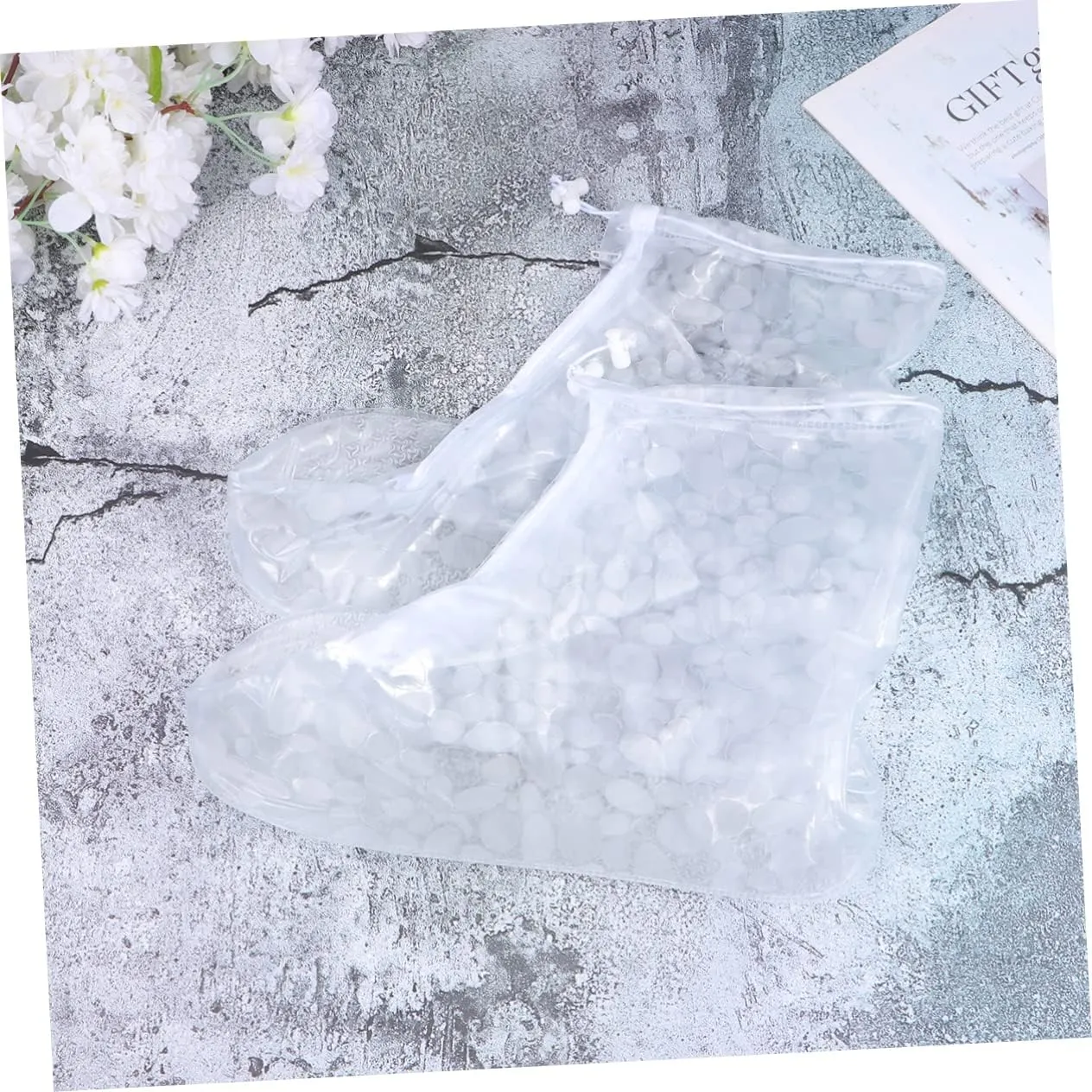 BESPORTBLE 2 Pairs Rainproof Shoe Covers Rain Shoe Covers Overshoes Waterproof Shoe Protector High Top Water Shoes
