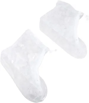 BESPORTBLE 2 Pairs Rainproof Shoe Covers Rain Shoe Covers Overshoes Waterproof Shoe Protector High Top Water Shoes