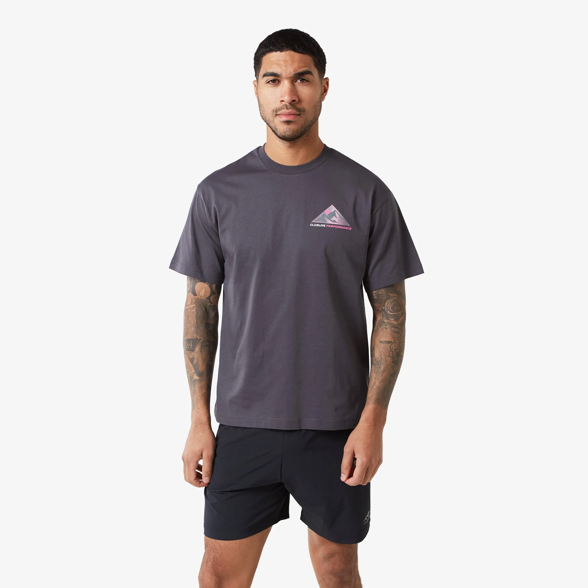 Bitmap Mountain Logo T-Shirt | Grey