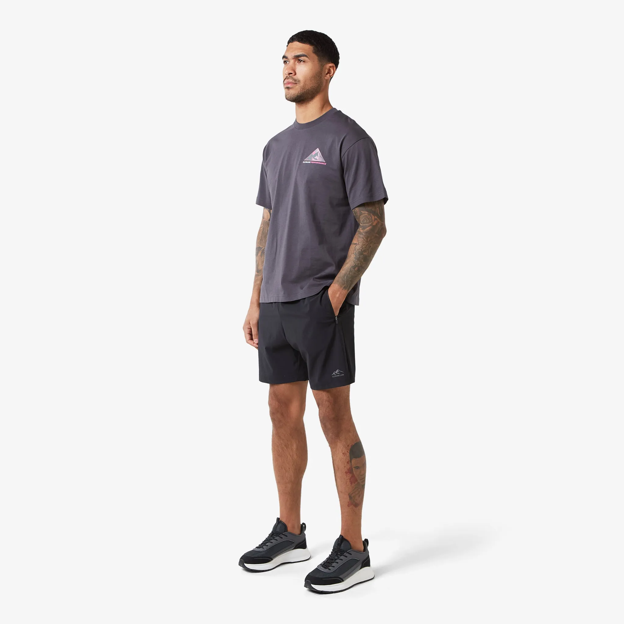 Bitmap Mountain Logo T-Shirt | Grey