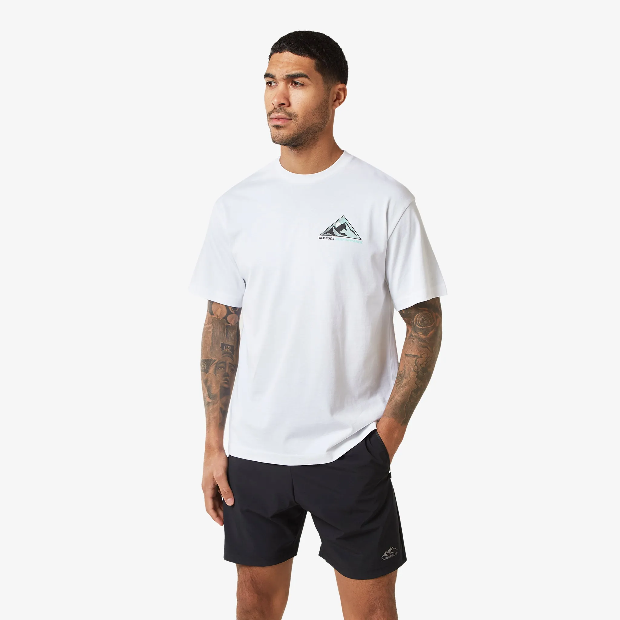Bitmap Mountain Logo T-Shirt | White