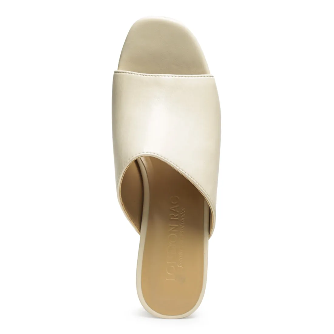 Block Heel Sandals In Beige