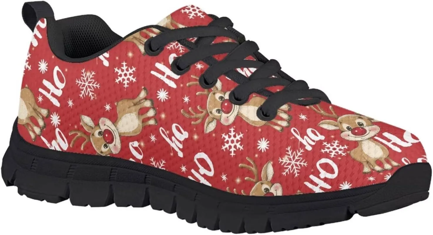 Boy Girls Tennis Shoe Sport Running Shoe Christmas Sneaker Lightweight Breathable Lace Up Mesh Athletic Shoe US11-5
