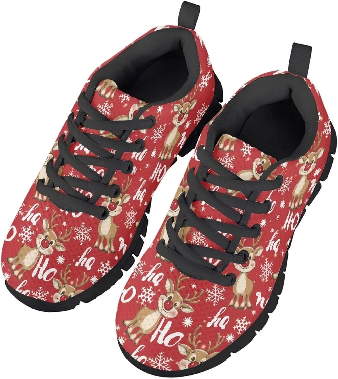 Boy Girls Tennis Shoe Sport Running Shoe Christmas Sneaker Lightweight Breathable Lace Up Mesh Athletic Shoe US11-5