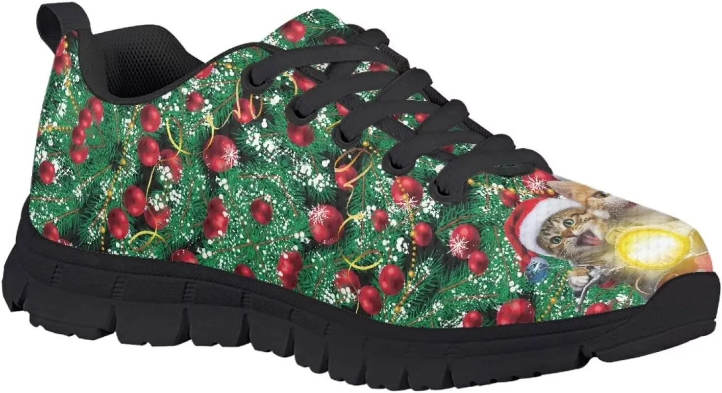 Boy Girls Tennis Shoe Sport Running Shoe Christmas Sneaker Lightweight Breathable Lace Up Mesh Athletic Shoe US11-5