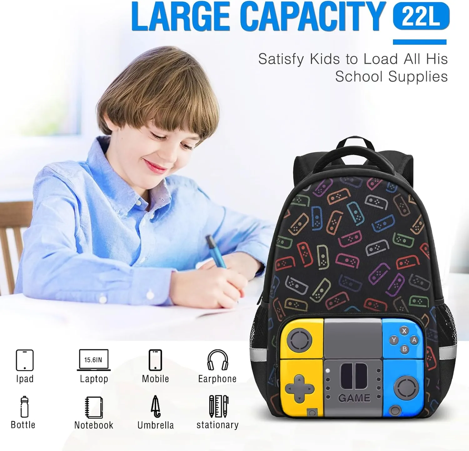 Boys Backpack For School Kids Backpack Game Schoolbag For Children Teens Elementary Middle College Student Bookbag Travel Rucksack Laptop Daypacks