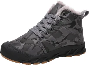 Boys Little Child and Big Kids High Top Outdoor Water Proof Camouflage Snow Boots Children Plush Winter Shoes for Kids