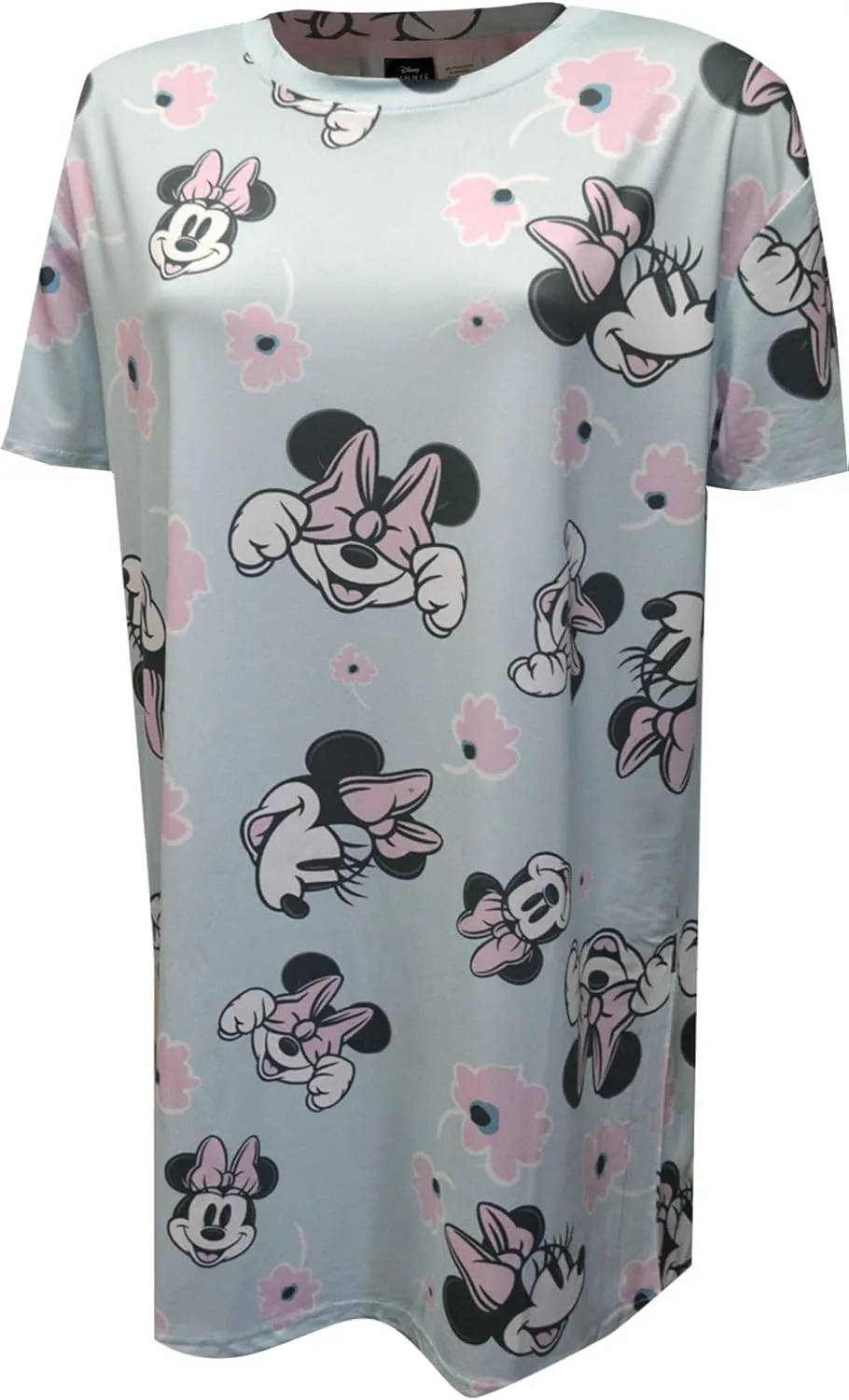 Briefly Stated Womens Disney's Minnie Mouse Light Blue Floral Nightshirt