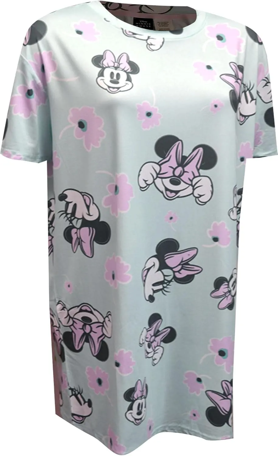 Briefly Stated Womens Disney's Minnie Mouse Light Blue Floral Nightshirt