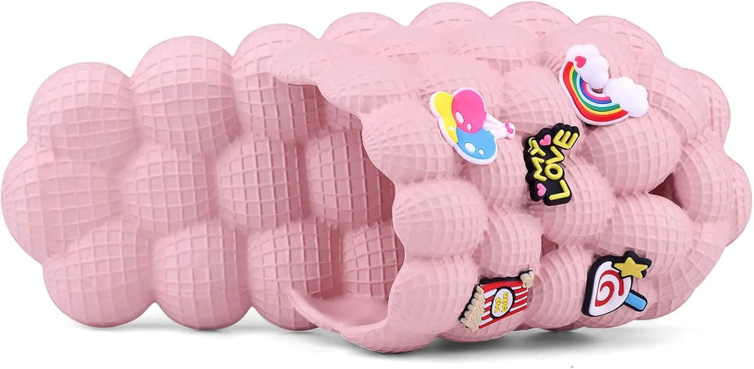 Bubble Slides for Kids Boys Girls Funny Lychee Slipper Sandals for Beach Pool Bedroom Bath
