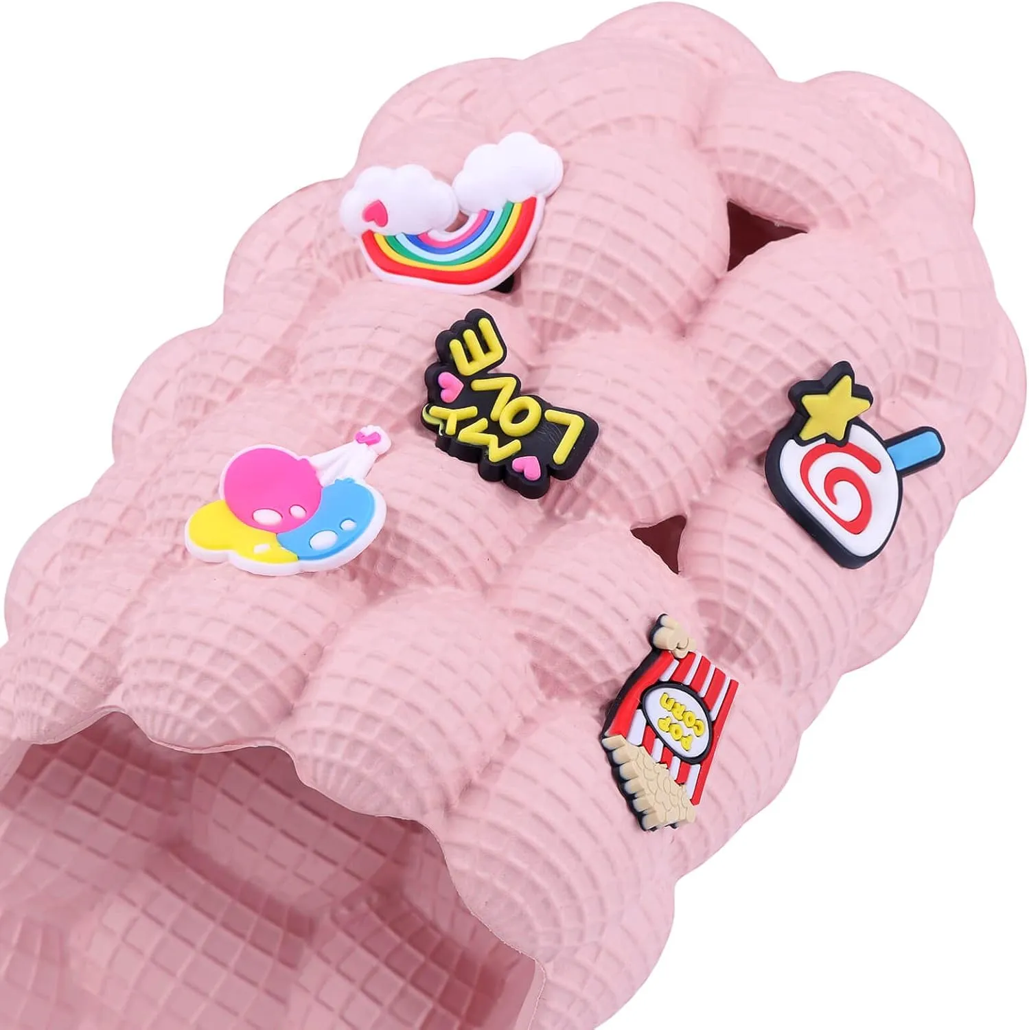 Bubble Slides for Kids Boys Girls Funny Lychee Slipper Sandals for Beach Pool Bedroom Bath