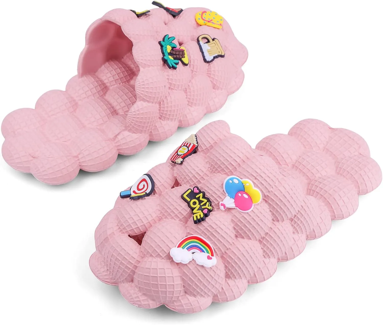 Bubble Slides for Kids Boys Girls Funny Lychee Slipper Sandals for Beach Pool Bedroom Bath