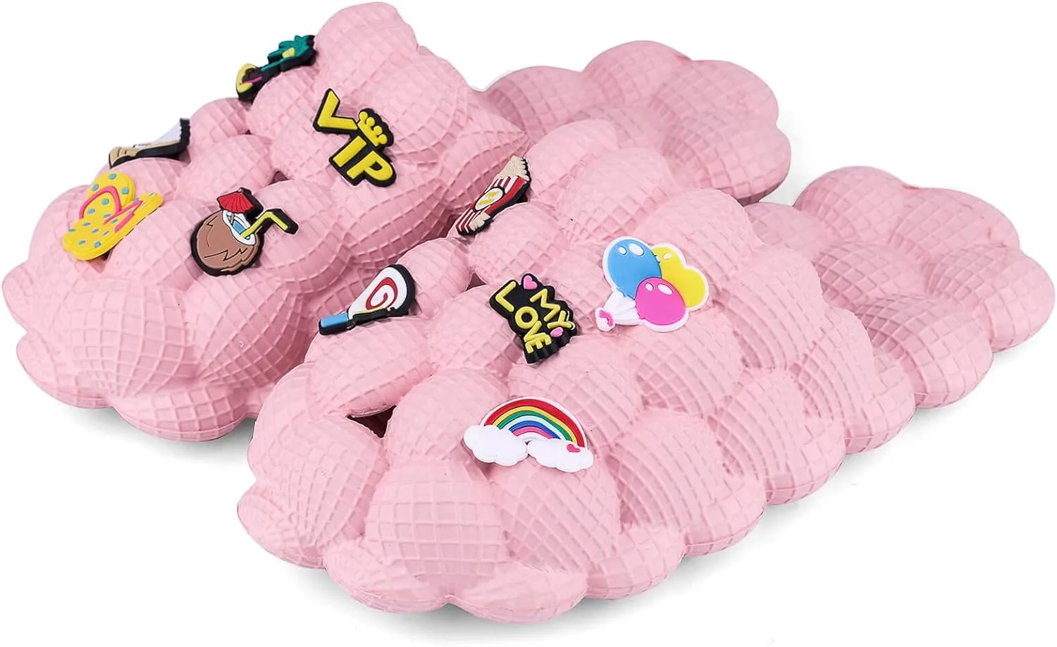 Bubble Slides for Kids Boys Girls Funny Lychee Slipper Sandals for Beach Pool Bedroom Bath