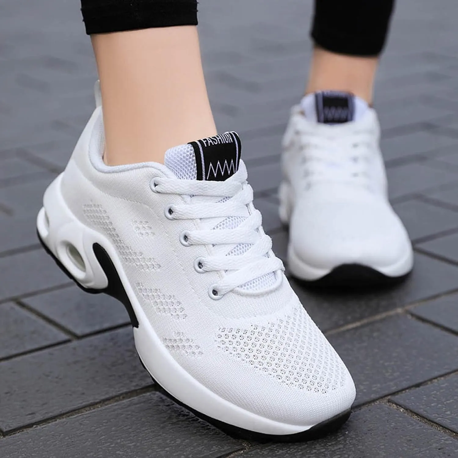Cathalem Musabela Orthopedic Shoes for Women Mesh Up Stretch Platform Sneakers Arch Support Air Cushion Slip-On Walking Shoes