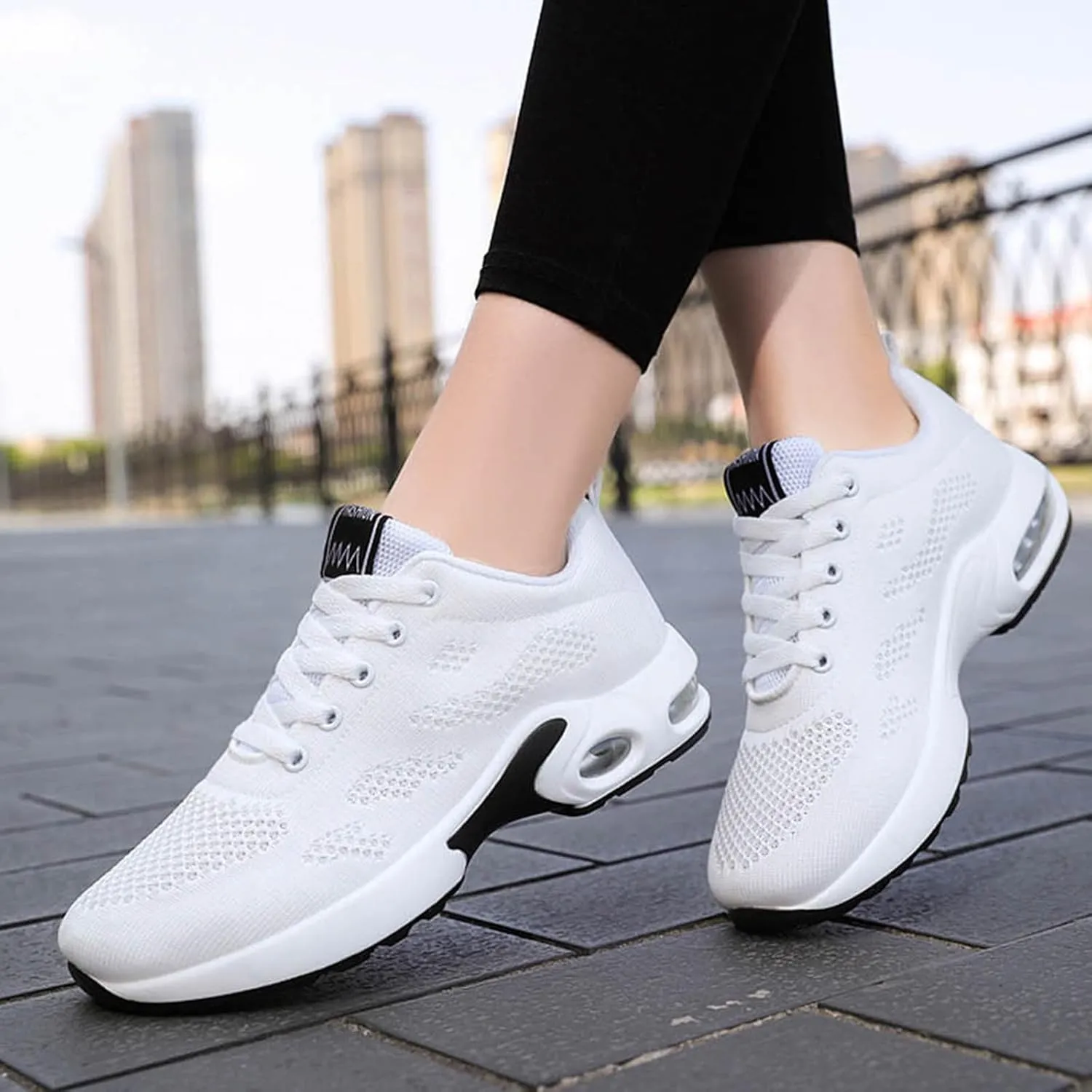 Cathalem Musabela Orthopedic Shoes for Women Mesh Up Stretch Platform Sneakers Arch Support Air Cushion Slip-On Walking Shoes